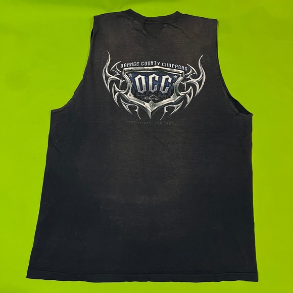 Orange County Choppers OCC Sleeveless Graphic T-Shirt Mens XL Faded Black Biker - Picture 6 of 6